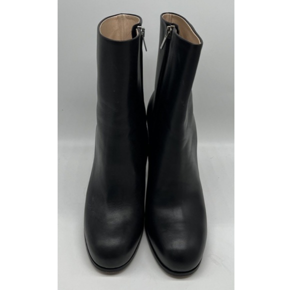 Celine Black Leather Mid-Calf Block-Heel Bootie w/ Inner Zip sz 38 - Picture 3 of 8